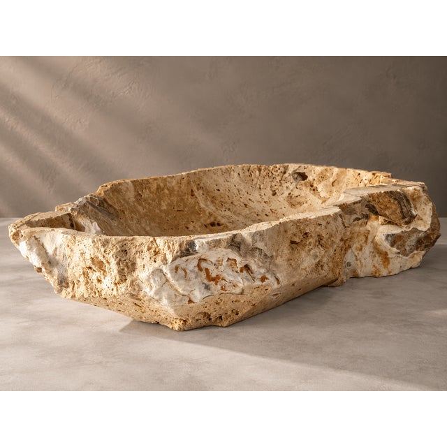 2020s Antique Natural Onyx Stone Bowl | Handcrafted Organic Stone Bowl | Brutalist Tabletop Sculpture by Zarva Stone For Sale - Image 5 of 5
