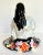 Antique White 1960's Porcelain Figure of Woman in Floral Dress For Sale - Image 8 of 12