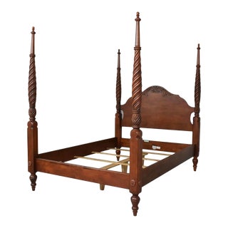 Ethan Allen British Classics Queen Montego Bed in Cinnabar Finish For Sale
