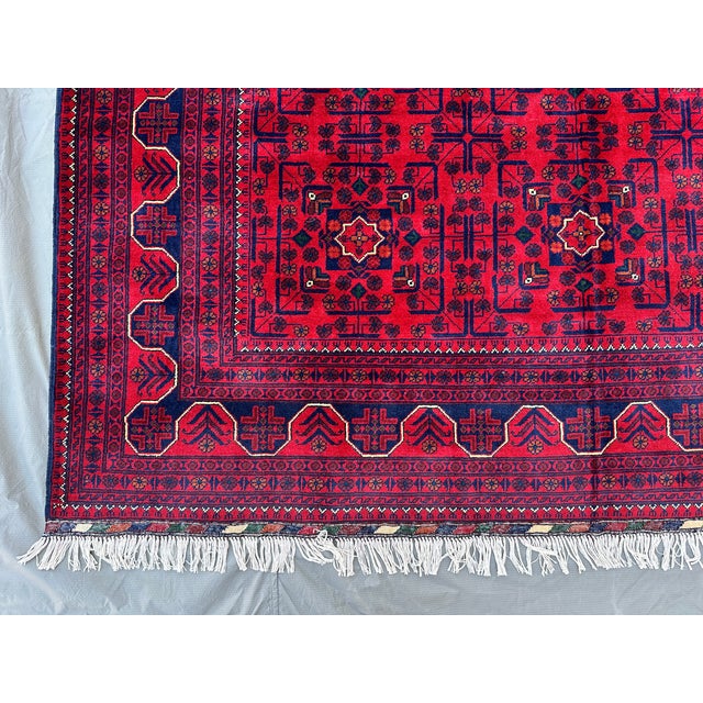 2000 - 2009 High Quality Afghan Khal Muhammadi Tribal Hand-Knotted Wool Rug - 6'6" X 9'10" For Sale - Image 5 of 11