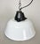 Industrial White Enamel and Cast Iron Pendant Light, 1960s For Sale - Image 9 of 17