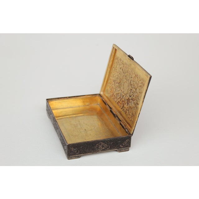 Oriental silver box, made in the early 20th century, in Persia or a region influenced by the Russian Empire. Rich...