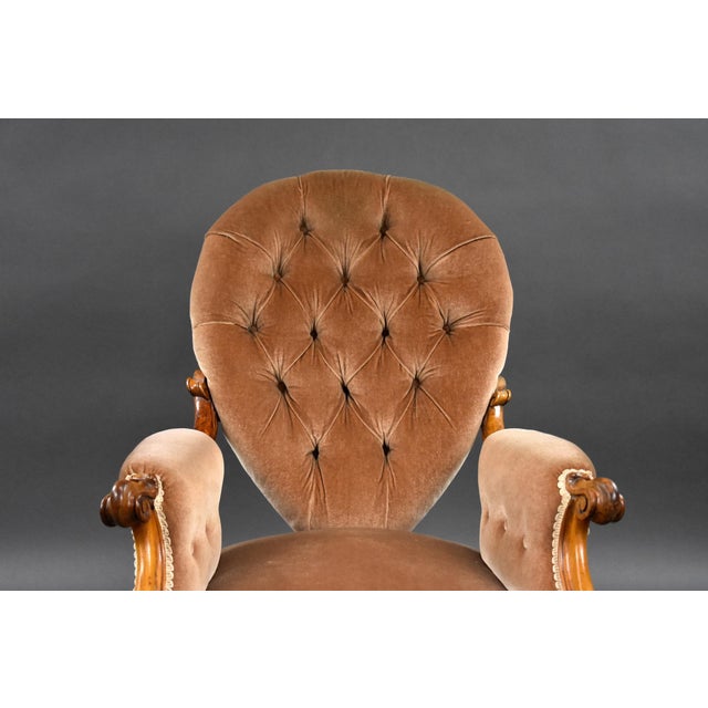 Late 19th Century Victorian Walnut Armchair, 1870s For Sale - Image 5 of 13