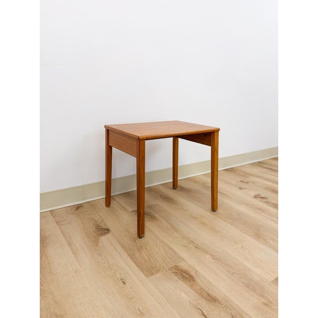 Brown Single Teak End Table Made in Denmark Vintage MCM Danish Modern For Sale - Image 8 of 9