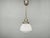 Vintage Czech Art Deco Opaline Glass and Chrome Pendant Lights, 1930s, Set of 2 For Sale - Image 14 of 16