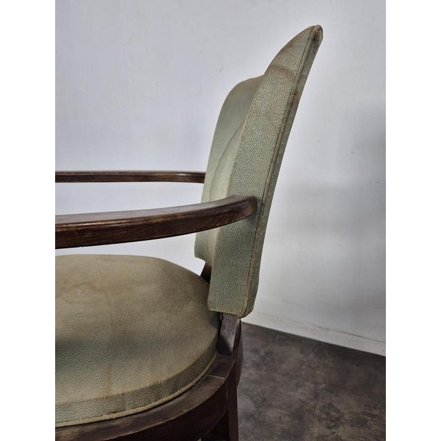 Brown Vintage Armchairs in the style of Pascaud, 1940s, Set of 2 For Sale - Image 8 of 9