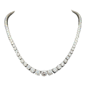 17.54 Ct Riviera Graduated Diamond Necklace - Platinum
