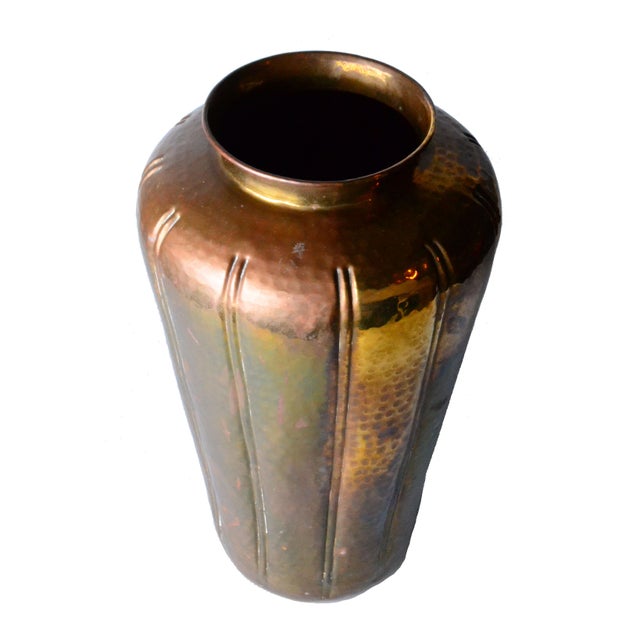 Tall Hammered Solid Brass Vase Chairish