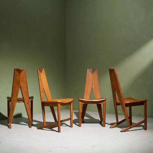 Dining Chairs by Søren Nissen and Ebbe Gehl for Seltz, France, 1980, Set of 4 For Sale - Image 3 of 11