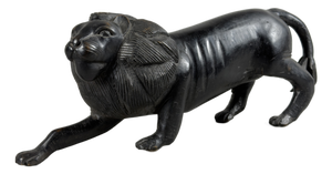 Vintage Modernist Ebonized Wood Lion, 1960s