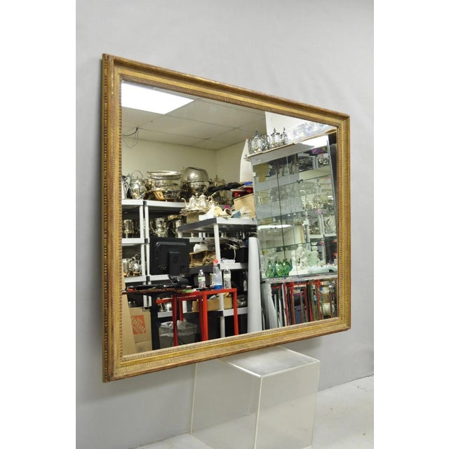 Vintage Italian Hollywood Regency Gold Giltwood Large Rectangular Wall Mirror For Sale - Image 10 of 14