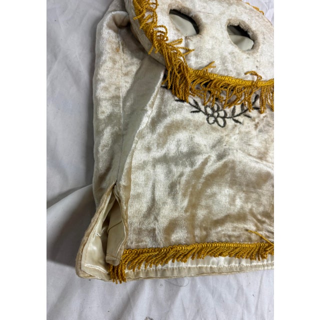 Victorian Rare Antique Hand Embroidered Judaica Jewish Memorial Torah Mantel Scroll Cover For Sale - Image 3 of 6