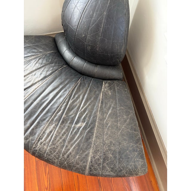Animal Skin 1980s Post Modern Roche Attributed to Roche Bobois Leather Round Chairs For Sale - Image 7 of 12