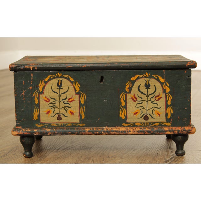 Antique Hand Painted Pennsylvania Dutch Miniature Blanket Chest Chairish