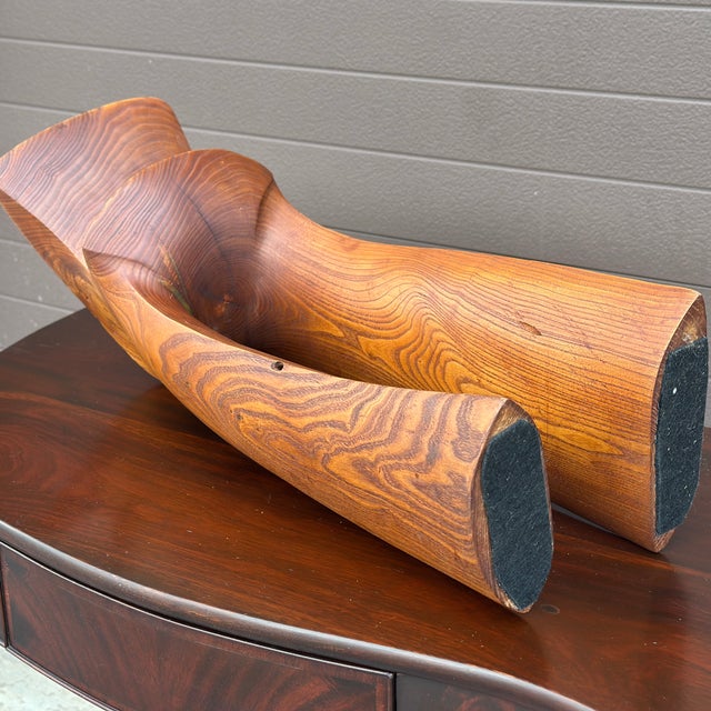 Mid-Century Modern Carved Teak Wood Abstract Wooden Sculpture For Sale - Image 12 of 12