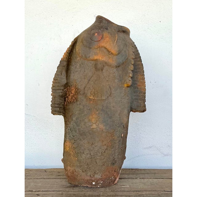 This exceptional vintage studio pottery piece is a masterclass in whimsical, primitive design. Hand-sculpted from heavy...