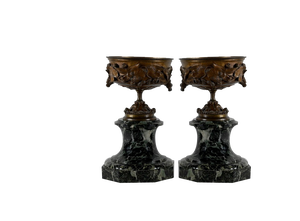 Late 19th Century Bronze and Marble Cups, Set of 2