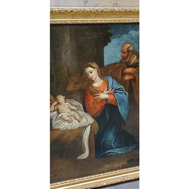 The Adoration of the Magi or the Nativity of the Baby Jesus, 1700, Oil on Canvas, Framed For Sale - Image 4 of 10