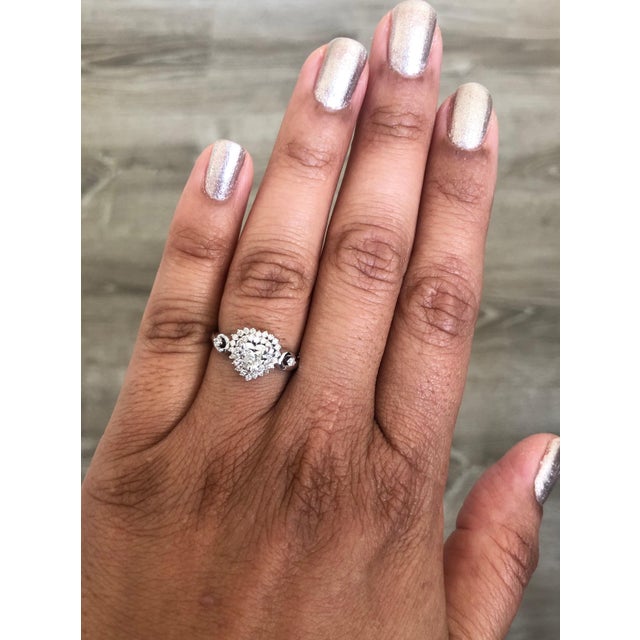 2020s 0.81 Carat Diamond 14 Karat White Gold Engagement Ring, Size 7 For Sale - Image 5 of 6