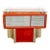 1970s Mid Century Modern Chest Entryway Cabinet Mirrored Glass Orange Velvet Italy For Sale