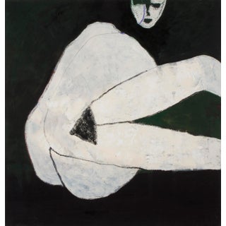 "Bursting Away" Contemporary Abstract Figurative Black and White Oil Painting For Sale