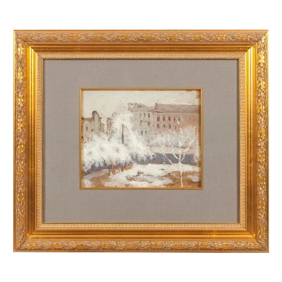 Mykola Burachek, Seasons Triptych, Early 20th Century, Oil Paintings, Framed, Set of 3 For Sale
