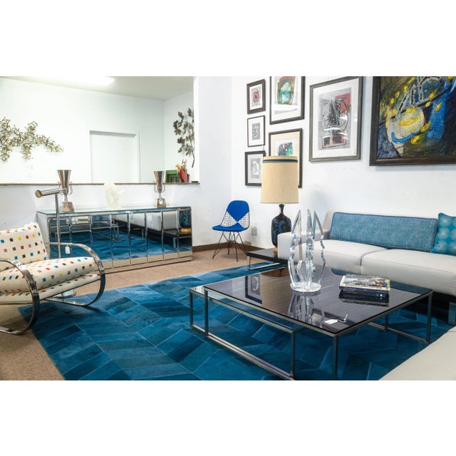 Contemporary Della Robbia Sodeo Contemporary Modern 3 Piece Chrome & Wood Grey Sectional Sofa For Sale - Image 3 of 8