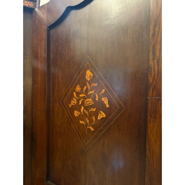 Antique 18th Century Dutch Walnut Marquetry Cabinet with Floral Inlay For Sale - Image 13 of 18