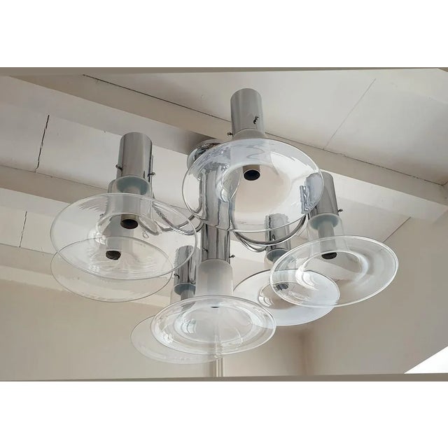 1970s Mid Century Modern Murano Glass Chandelier 1970s For Sale - Image 5 of 11