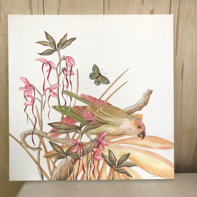 "A Little Bird Told Me" Tropical Chinoiserie by Allison Cosmos For Sale In Philadelphia - Image 6 of 6