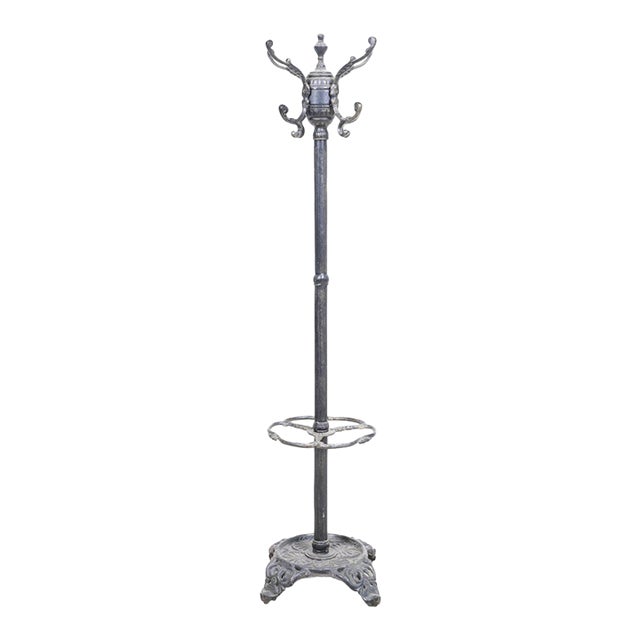 Make a Grand First Impression: Rare Antique Victorian Cast Iron Hall Tree For Sale