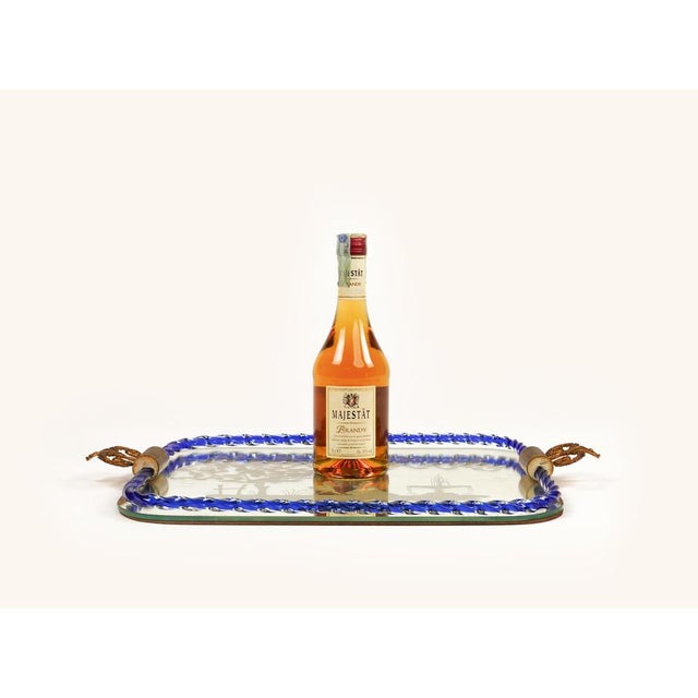 Italian Mirror-Engraved Murano Glass Serving Tray by Ercole Barovier, 1950s For Sale - Image 6 of 14