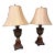 Set of 2 Contemporary Brown Table Lamps For Sale