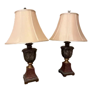 Set of 2 Contemporary Brown Table Lamps