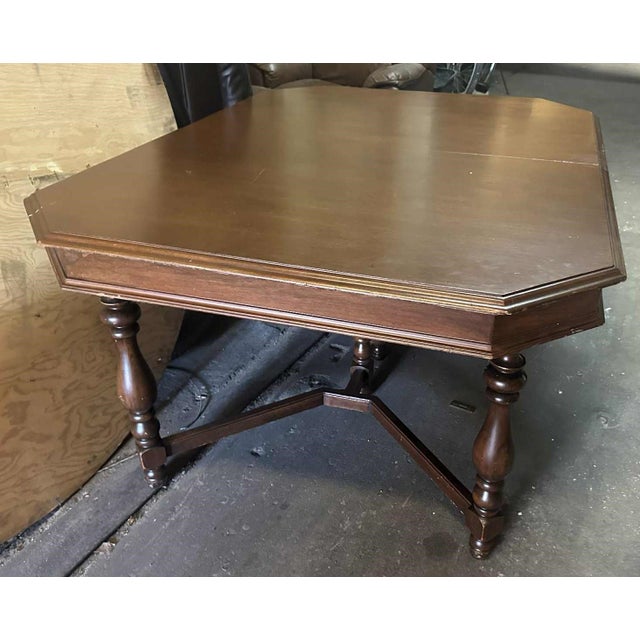 Wood Early 20th Century Antique Walnut Spanish Revival Dining Table For Sale - Image 7 of 7