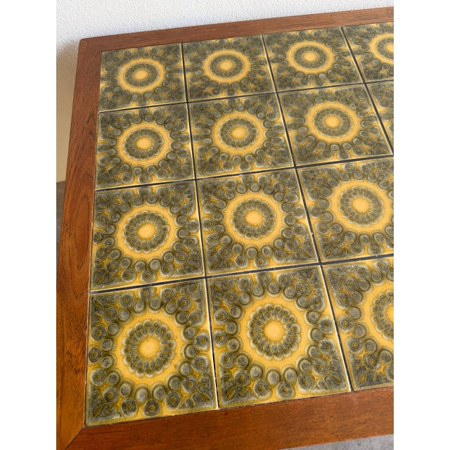Wood Danish Modern Teak Coffee Table With Tile Top – Mid Century Scandinavian Vintage Table For Sale - Image 7 of 7