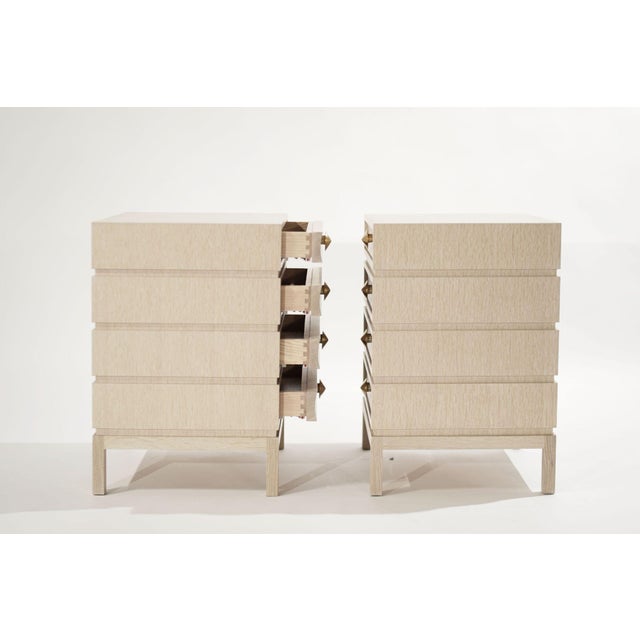 Not Yet Made - Made To Order Stacked Bedside Tables in Limed Oak - a Pair For Sale - Image 5 of 16