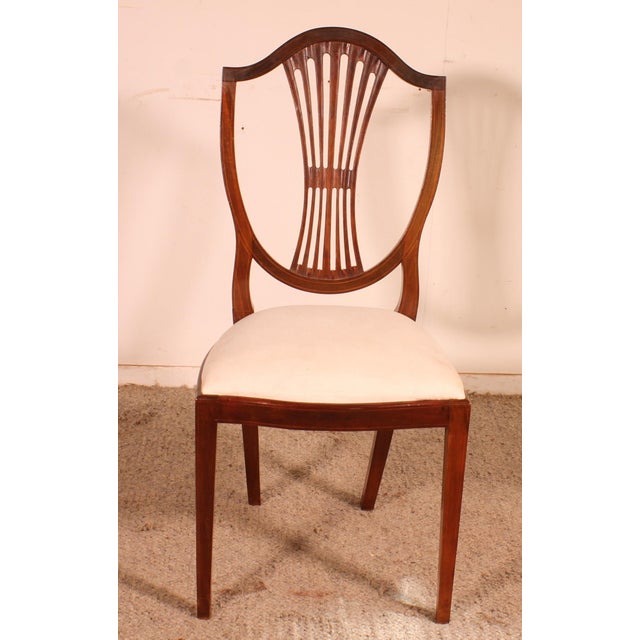 Mahogany Chairs with Inlays, 19th Century, Set of 4 For Sale - Image 3 of 13