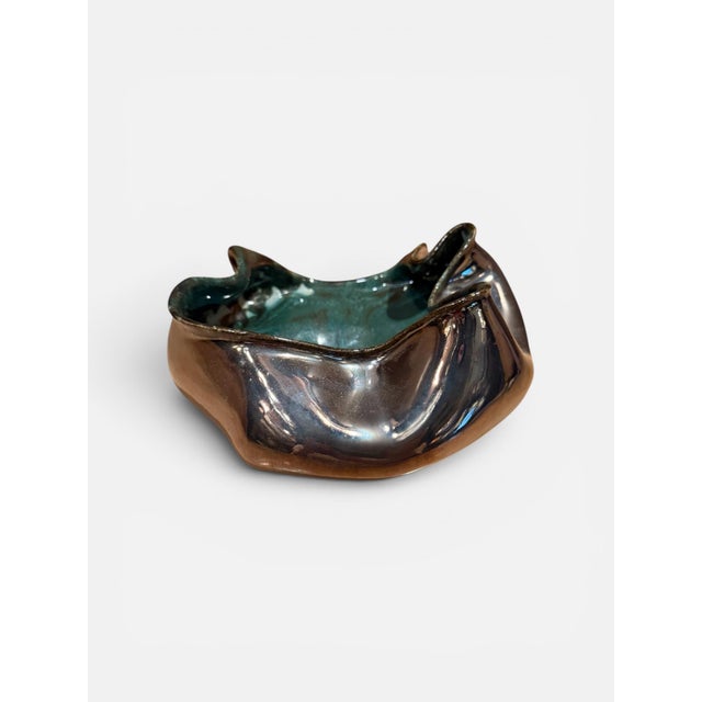 Gene Farkus Glazed Ceramic Freeform Bowl For Sale - Image 4 of 5