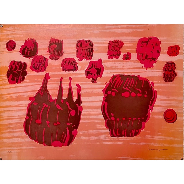 Pietro Consagra, Pietro Consagra Italian Mod Abstract Expressionist Forma Brutalist Lithograph, 1960's-1970's For Sale