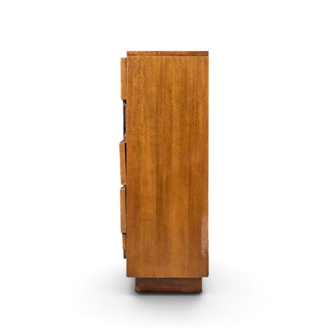 Mid 20th Century Lane Staccato Brutalist Mid Century Walnut Highboy Dresser For Sale - Image 5 of 8