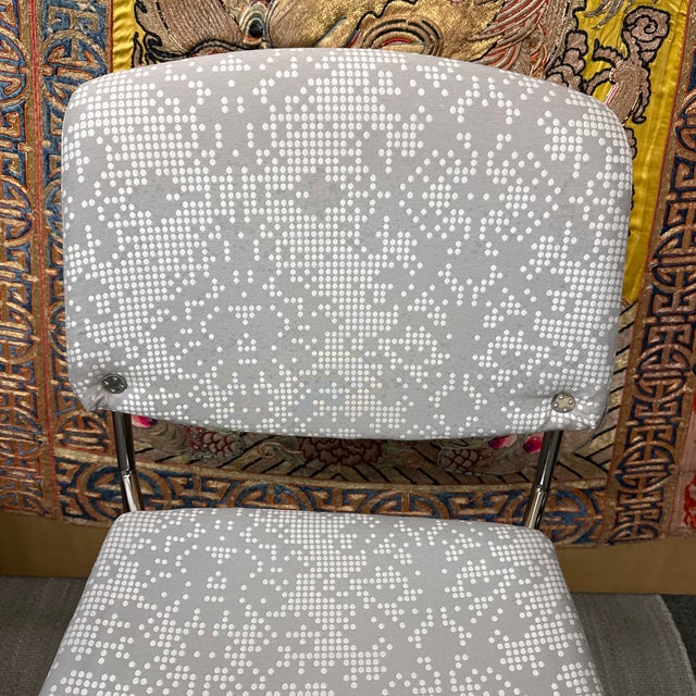 Hightower Modernist Stackable Arm Chair, Damask Print For Sale - Image 10 of 12