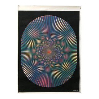 1972 Vintage Op Art Geometric Poster For Sale