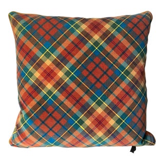 Contemporary Mackenzie-Childs Highland Cotton Velvet Cushion For Sale