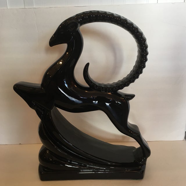 Haeger Black Ceramic Ibex Sculpture Chairish