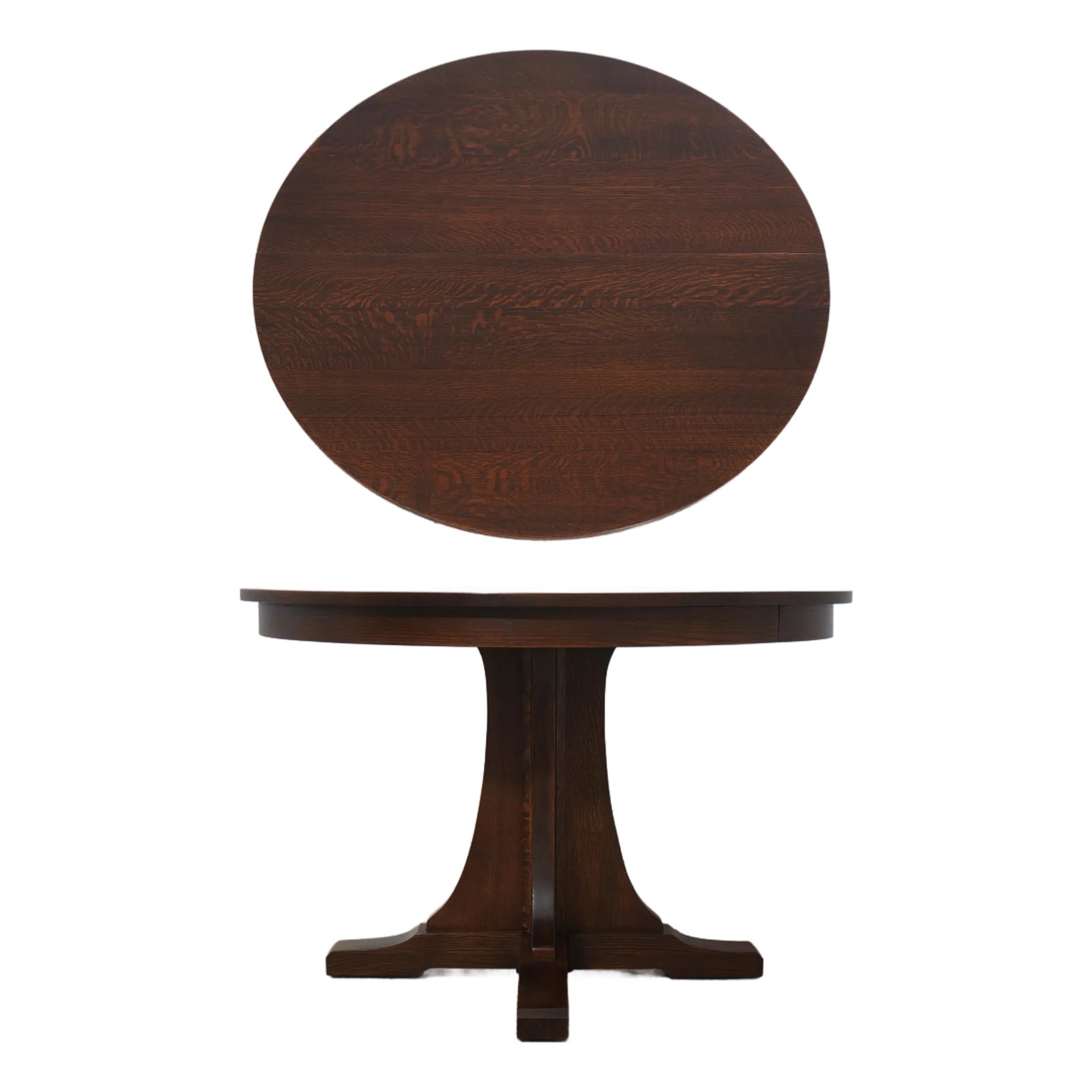 Stickley Mission Oak Round Dining Room Table | Chairish