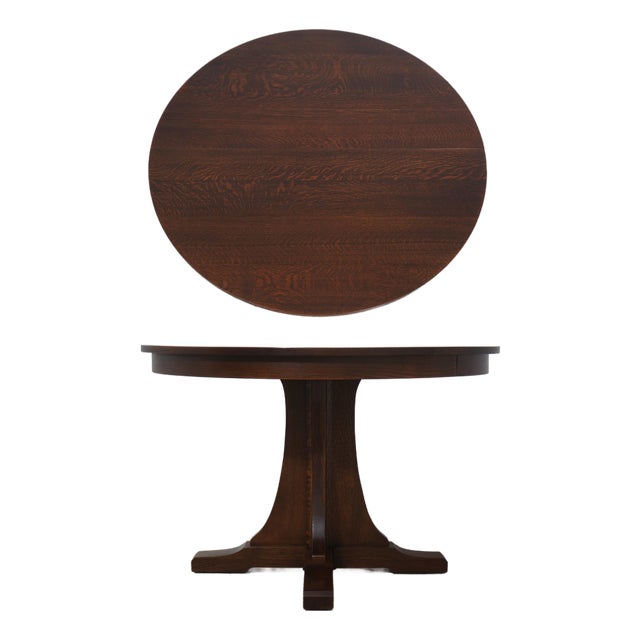 Stickley Mission Oak Round Dining Room Table For Sale