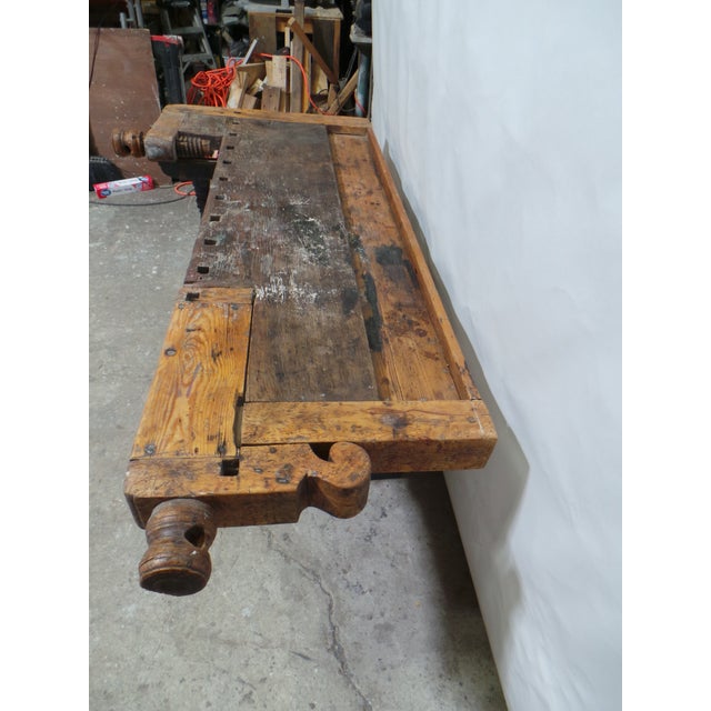 Carpenter Work Bench Swedish 100% Original Finish For Sale - Image 4 of 12