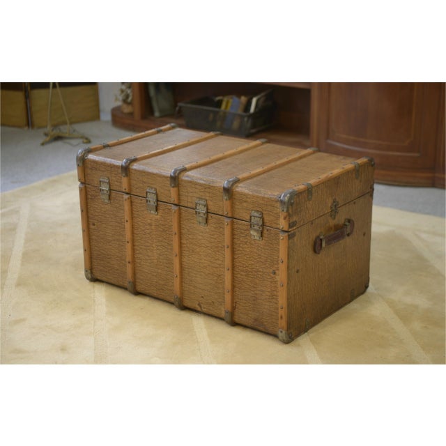 Vintage Travel Trunk with Key, 1950s For Sale - Image 11 of 11