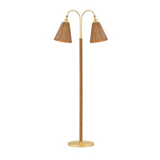 Hudson Valley Lighting Ruthin 30.25 in. 2 Light Floor Lamp in Aged Brass Finish For Sale